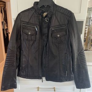 Michael Kors black leather jacket. Women’s size Large.